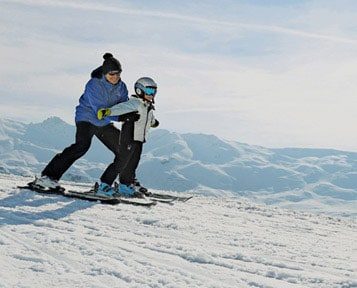 Primeros minutos de esquí. Vacaciones invierno 2017-2018.